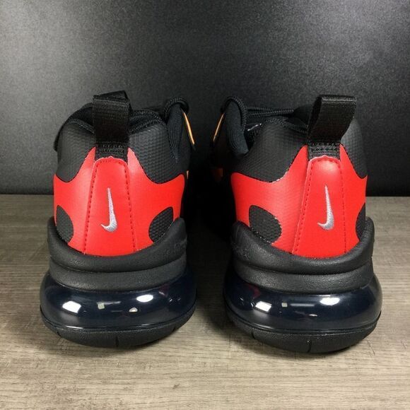 Nike Air Max 270 React Black/Red/Orange Running Shoes Women's Size 7 Youth 5.5Y - Picture 5 of 8